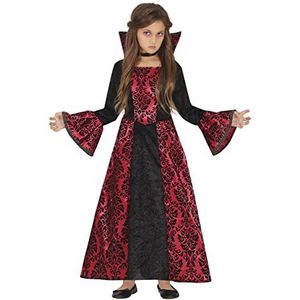Fiestas Guirca Vampire Glamour kostuum – jurk gravin vampier rood en zwart – kostuum Halloween meisjes 7-9 jaar