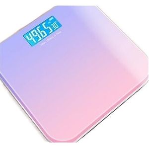 Gradiëntkleur Intelligent LCD Elektronische Weegschaal Digitaal Display Glazen Weegschaal Balans Lichaamsgezondheid En Gewichtsverlies Gemakkelijk Te Gebruiken(Gradient purple)