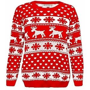 Hamishkane Nieuwe meisjes jongens rendier ster gebreide kersttrui kinderen nieuwigheid Xmas sweater, Rendier sneeuwvlok - rood, 5-6 Jaren