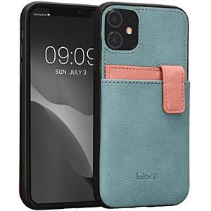 kalibri hoesje compatibel met Apple iPhone 11 - Back cover van imitatieleer met pasjeshouder