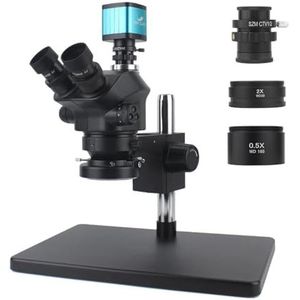 1080P 48MP 4K HDMI USB Digitale Videocamera Simul-Focal 50X 100X Stereo Trinoculaire Microscoop C Mount Telefoon Solderen PCB Reparatie(With 2.0x 0.5x)