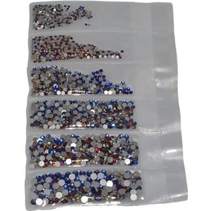 Glitter Crystal Nail Art Steentjes SS3-SS30 Plaksteen Clear Non Hot Fix Steentjes Lijm Op Nail Art Decoraties-Blauw