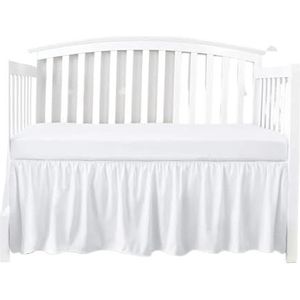 Divan Base Cover kleine bedrok toevoegen witte bovenlakens 4 zijden geplooide ruches voor samll jongens meisjes sprei bedrok (wit, 60 x 120 x 36 cm)