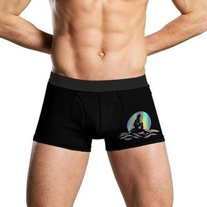 Mooie zeemeermin en maan herenondergoed, ademende boxershort, zachte onderbroek, 2XL