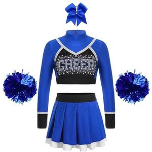 Cheerleader-uniformen, cheerleader-kostuums voor kinderen, cheerleader-uniformset voor schoolmeisjes, animatieuitrusting voor kinderen, danskostuums, danskleding voor jongeren (kleur: