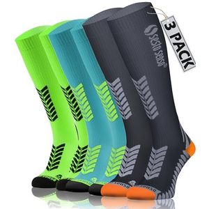 Sesto Senso Compressie Sport Hoge Sokken Dames Heren Compressiekousen 1-3 Paires Grijs Grafiet Groen Turkoois 39-42 3 pack