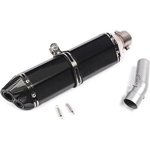 LFYEQZ Motorfiets Uitlaat Mid Pijp Link Buis Slip Op 470mm Uitlaat End Tips Voor B&MW Voor F650GS Voor F700GS Voor F800GS Voor F800GS ADV(E)