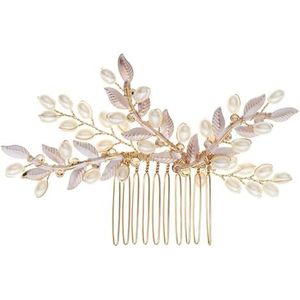 HTYHZIMS Haar Kant Kam Bruids Bruiloft Haar Clip Parel Haar Kam Insert Kam Voor Vrouwen, Bruid, Eén maat, Metaal, agaat