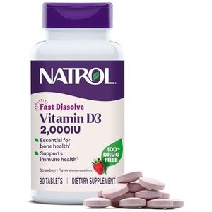 Natrol Vitamin D3 Fast Dissolve 2000IU (90) Strawberry