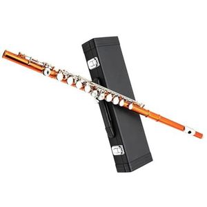 Oranje koper-nikkellichaam Prachtig fluitinstrument 16 gesloten gat C-sleutel Geschikt voor beginners Fluit Instrument