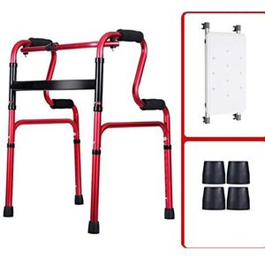 OIFAODAO, Opvouwbaar, looprek, in hoogte verstelbaar met zitting Aluminium loophulpmiddel Antislipvoeten for ouderen, senioren, gehandicapten, verlangen naar ，Looprek(With Seat)