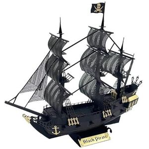Voor: DIY papieren miniatuur set zwarte parel piratenschip 3D model Casa poppenhuis kinderspeelgoed legpuzzel