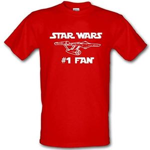 Star Wars nummer één fan Star Trek Enterprise zware katoenen T-shirt - rood - XXL