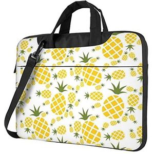 BONDIJ Ananas Laptop Case Tas Crossbody Aktetas Tas Draagbare Reizen Computer Cover Pouch Past 13 14 15.6 inch, Zwart, 14 inch