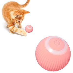 Speedy Tail kattenspeelgoed voor binnenkatten, slim interactief kattenspeelgoed met verenstaart, 2 snelheden oplaadbare bewegende kattenbal voor verveelde binnenkatten, bewegingsgeactiveerd kitten