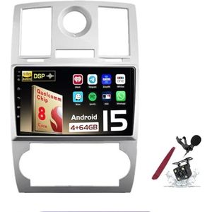 Android 15 Autoradio Sat Navi voor C-hrysler 300C (2004-2011) 9 Inch Touchscreen Multimedia Speler met Draadloze Carplay GPS Navigatie FM RDS Bluetooth 5G-WiFi SWC DSP,M120s