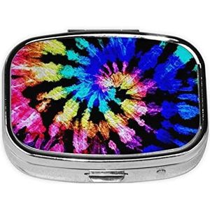 Mini vierkante pillendoos, medicijnorganizer, draagbare EHBO-doos, reispillendoos met 2 vakken, kleine pillendoos voor zak of portemonnee