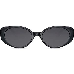 Cheapass Zonnebrillen Dames Trendy Zwarte Ovale bril en Donkere Lenzen UV400 bescherming