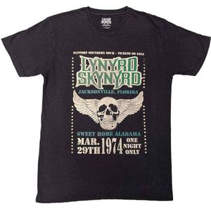 Lynyrd Skynyrd Winged Skull Pigment Dye Wash T Shirt S