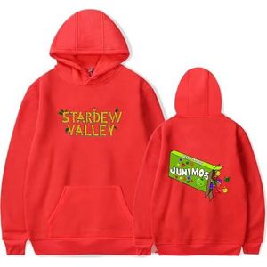 IZGVLELIHN Stardew Valley Trainingspak met capuchon voor heren en dames, modieuze hoodies voor jongens en meisjes, trend gaming cosplay truien, Rood, M