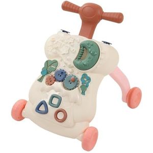 Muziekleerspeelgoed, Cartoon Baby Walking Toy, Leren Loopauto Grappig Geluidseffect Ergonomisch voor Gebruik Binnenshuis (Lage prijs model-Xingyue Forest-model-rood-Chinese)