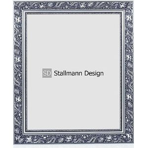 Stallmann Design Fotolijst barok frame SWAN | 18x24 cm | zilver | echt houten fotolijst antiek | 80 andere maten beschikbaar | fotolijst van hout in vintage stijl