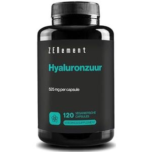 Hyaluronzuur Capsules, 525 mg hoge dosering (500–700 kDa) | 120 Vegan Capsules voor 4 maanden | Geproduceerd volgens GMP | Zenement