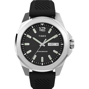 Timex Mannen Analoog Quartz Horloge Met Siliconen Band TW2W42900VQ, Zwart