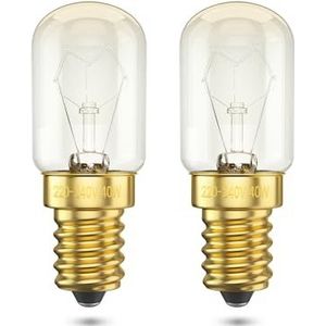 Bonlux Ovenlamp, E14, 300 graden, E14, gloeilamp, hittebestendig, 300 graden, dimbaar, zoutlamp, E14, T22, warmwit, 2700 K, 300 lm, 42 W, voor koelkast/oven/zoutlamp, AC 220-240 V, 2 stuks