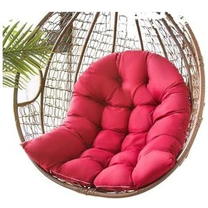 REKEELL Hangende mand stoel kussen schommelstoel fauteuil kussen hangmat opknoping mand tuin fauteuil kussen patio tuin binnenplaats strand (geen schommel) (rood, verwijderbaar)