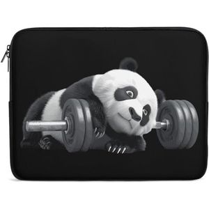 Panda Beer Gym Workout Gewichtheffen Laptop Sleeve Tas Shockproof Notebook Computer Pocket Tablet Draaghoes