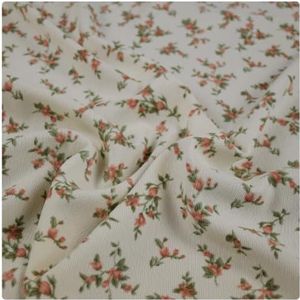 Geborduurde katoenen corduroy stof, Sweet Cute Flower Corduroy Fabric Autumn Winter Cotton-Padded Dress Trousers Sewing Tela(Color-05)