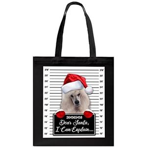 177 Shopper Bag Wit Standaard Poedel Hond Kerst Strand Tote Eco-vriendelijke Schooltas Casual Boodschappentas Voor Picknick, Vakantie, Reizen, 15X50X40cm, Draagtas 552, 15x50x40cm
