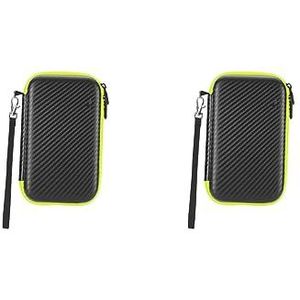 Draagbare Beschermhoes Container Mannen Grooming Elektrisch Scheerapparaat Travel Case Zwart 20 x 12,6 x 6,5 cm, 2 Set (Zwart 20 X 12,6 X 6,5 cm), 20 x 12.6 x 6.5cm, als beschrijving