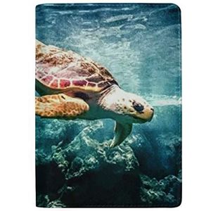 AJINGA Ocean Tortoise Lederen Paspoort Houder Cover Case Travel Portemonnee voor Vrouwen