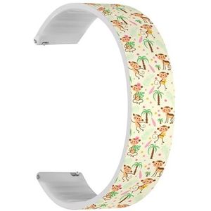 Solo Loop band compatibel met Forerunner 645/645 Music, Forerunner 55, Garmin Forerunner 245/245 Music (Baby Monkey Flowers) Quick-Release 20 mm rekbare siliconen band accessoire, Siliconen, Geen