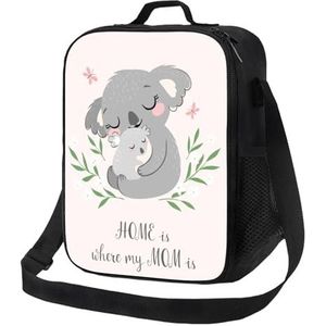 EgoMed Lunchtas, duurzame geïsoleerde lunchbox herbruikbare draagtas koeltas voor werk schoolschattige koala mama en baby