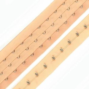 1/2 Yards 3 Rijen BH Verlenger Ondergoed Verstelbaar Haak en Oog Korset Verlengband Lint Tape DIY Decoratie Naai Accessoire-Huid-2 Yards