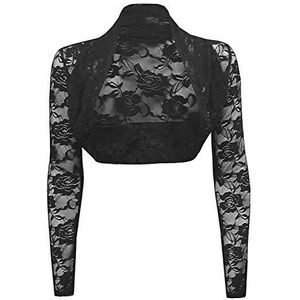 krautwear Bolero voor dames, met lange mouwen, stola, bolero, bruiloft, feestelijk, kant, zwart, wit, rood, beige, blauw, roze
