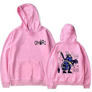 IZGVLELIHN Omori Trainingspak met capuchon voor heren en dames, modieuze hoodie voor jongens en meisjes, casual hiphop gaming met lange mouwen, roze, XL