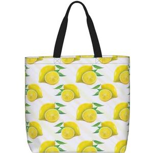 OdDdot Kiwi Slice Print Tote Bag Voor Vrouwen Opvouwbare Gym Tote Bag Grote Tote Tassen Vrouwen Handtas Voor Reizen Sport, Geel Citroen, Eén maat