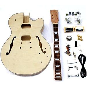 Onvoltooide Gitaar Kit Zelfbouw Kits Voor Elektrische Gitaren Mahonie Hals Esdoorn Met Flame Maple Venner Body Met Alle Toebehoren