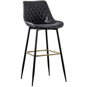 Barkrukken Barstoelen Moderne PU Lederen Barkrukken Keukenstoelen Ontbijtstoel Thuisbarstoel Met Zwarte Metalen Poten Barkruk Stoel Bar Stoelen (Color : C, Size : Height 63cm)