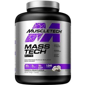 Muscletech Mass Tech, wetenschappelijk superieure formule voor gewichtstoename, koekjes en room, 3,18 kg