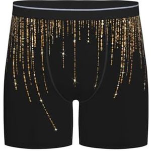 Boxer slips, heren onderbroek boxer shorts been boxer slips grappig nieuwigheid ondergoed, zwart goud sprankelende glitter, zoals afgebeeld, XXL
