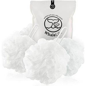 Loofah Spons Badspons voor Vrouwen Mannen 4 Pack (Wit)