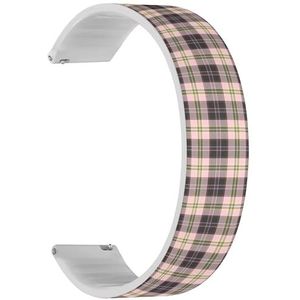 Solo Loop band compatibel met Ticwatch E3, C2 / C2+ (Onyx & Platinum), GTH/GTH Pro (grijs roze paars kaki tartan geruite Schots) Quick-Release 20 mm rekbare siliconen band band accessoire, Siliconen,
