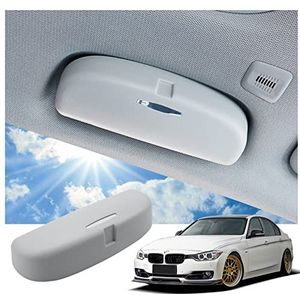 SHAOHAO Zonnebrilhouder brillenetui compatibel met BMW X1 X3 X5 3-serie 5 6 7 interieur brillenhouder (grijs), grijs, Eén Maat