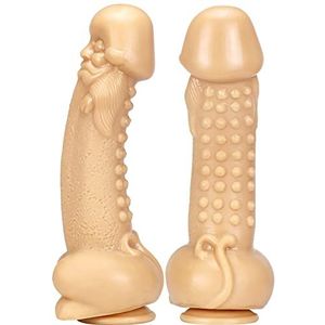 KTTAVL Grote peniszuignapdildo's, realistische G-spot anaaldildo met oppervlaktedeeltjes en testikels monsterdildoplug prostaatmassage vaginaal erotisch seksspeeltje for mannen vrouwen koppels (Color