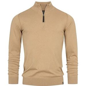 Indicode Gore Pullover voor heren, van 80% katoen met opstaande kraag, gebreide trui voor mannen, Cornstalk, L